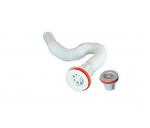 KÖRÜKLÜ SİFON KISA LÜX PLASTİK VİDALI - MUFMATİK 50 ÇIKIŞLI